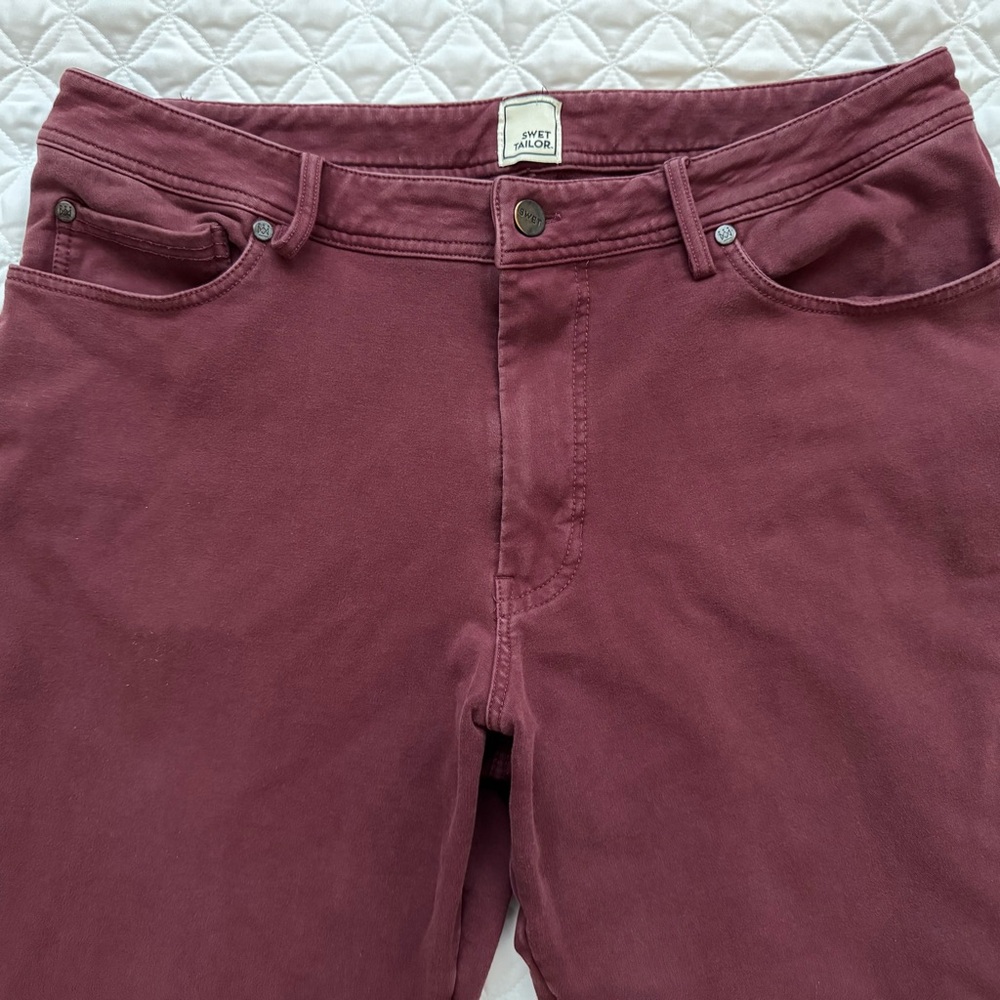 Swet Tailor All-In Pants 5 Pocket Stretch Oxblood Maroon Size W36 x L32 - Picture 2 of 15